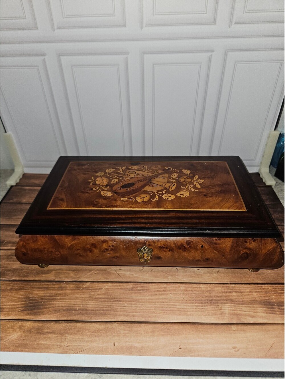 Vintage Sorrento Italy Inlaid Wood Jewelry Music Box REUGE Swiss Sound of Music